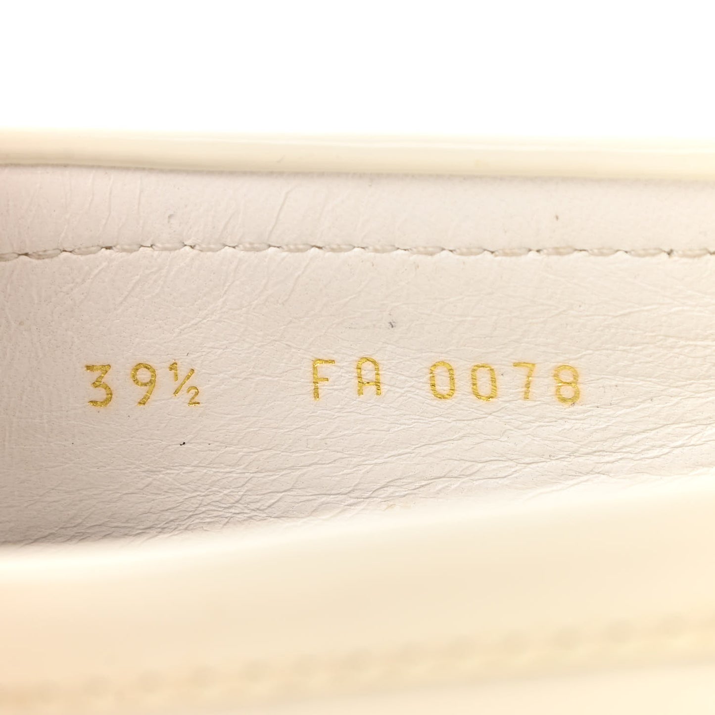 Patent Calfskin Oxford Loafers 39.5 White