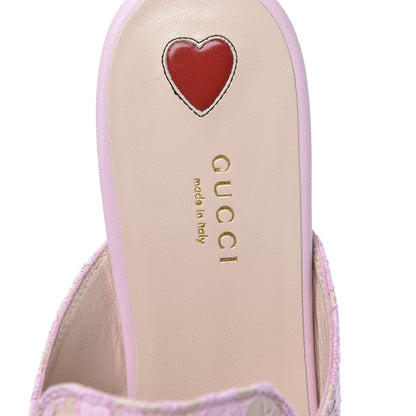 Gucci Lace Malaga Kid Womens Princetown Slippers 40.5 Sugar Pink Skin Rose 7 of 9