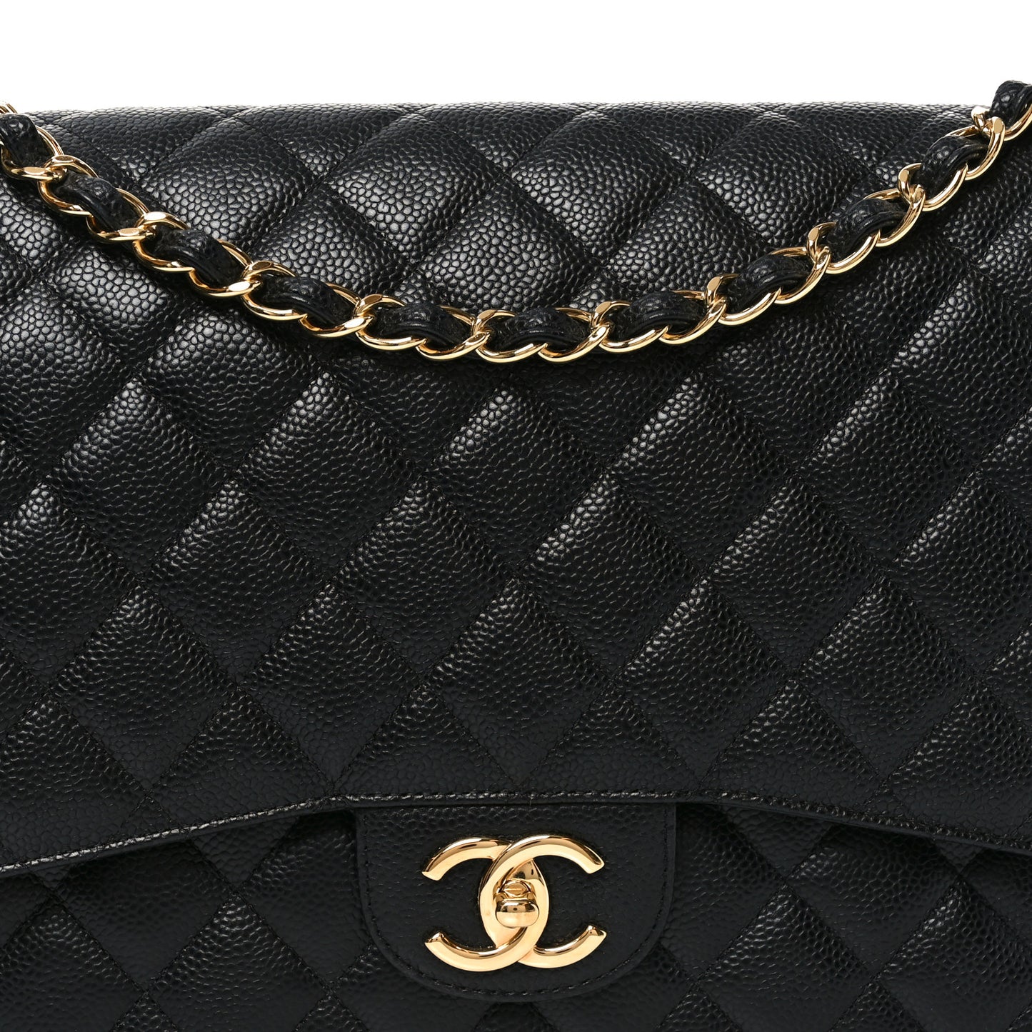 Caviar Quilted Maxi Double Flap Black
