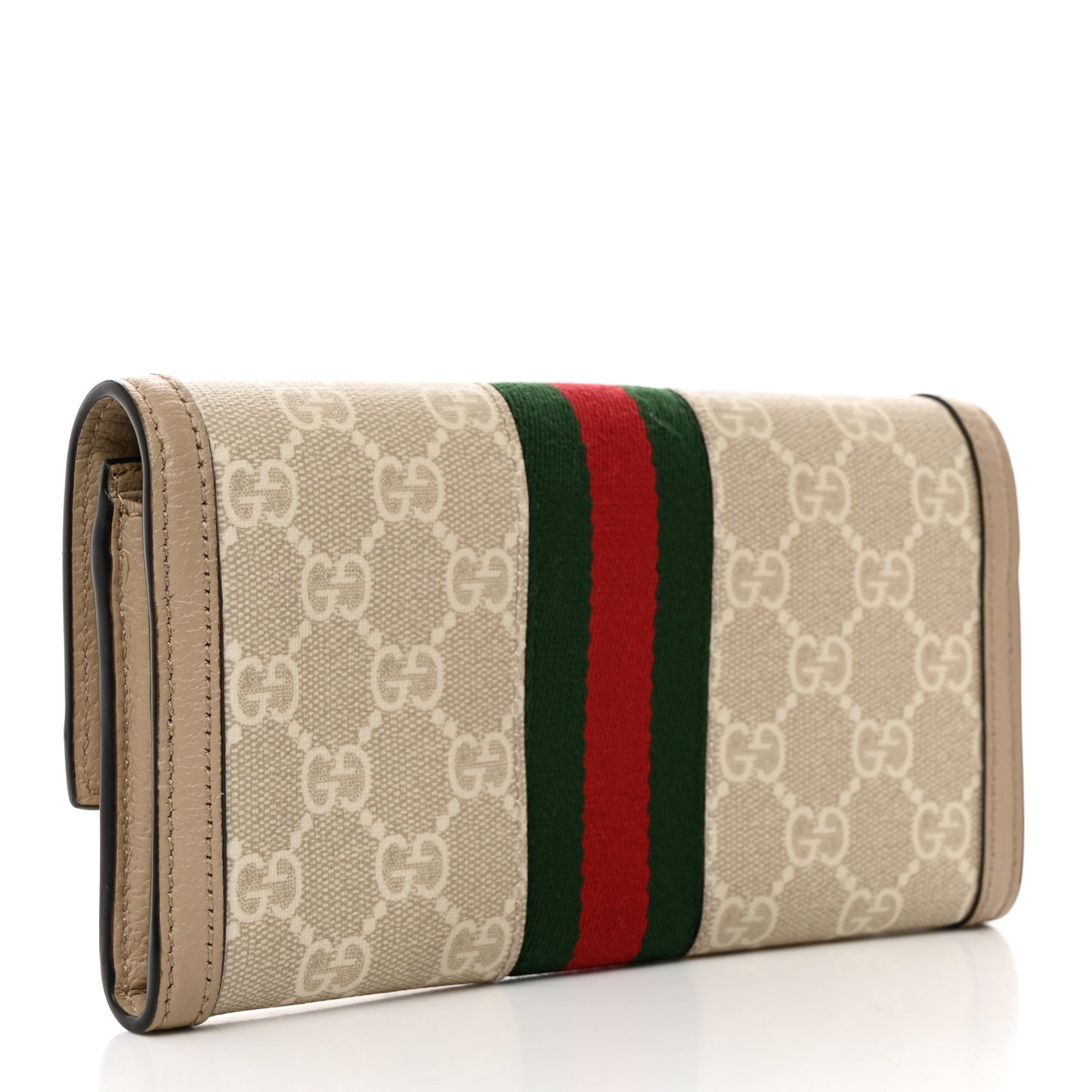 GG Supreme Monogram Web Ophidia Continental Wallet Beige Mystic White Oatmeal