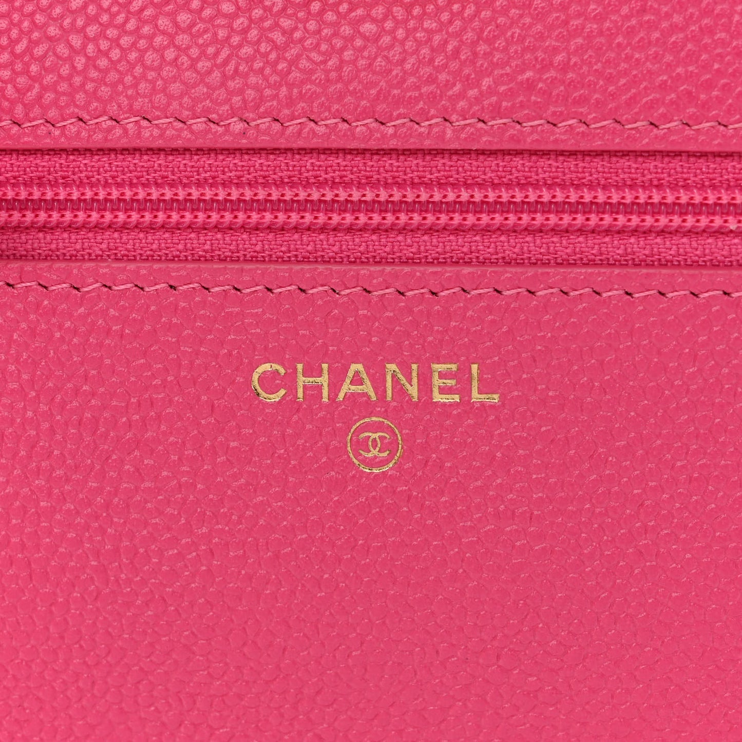 Shiny Caviar Quilted Chain Melody Wallet On Chain WOC Dark Pink