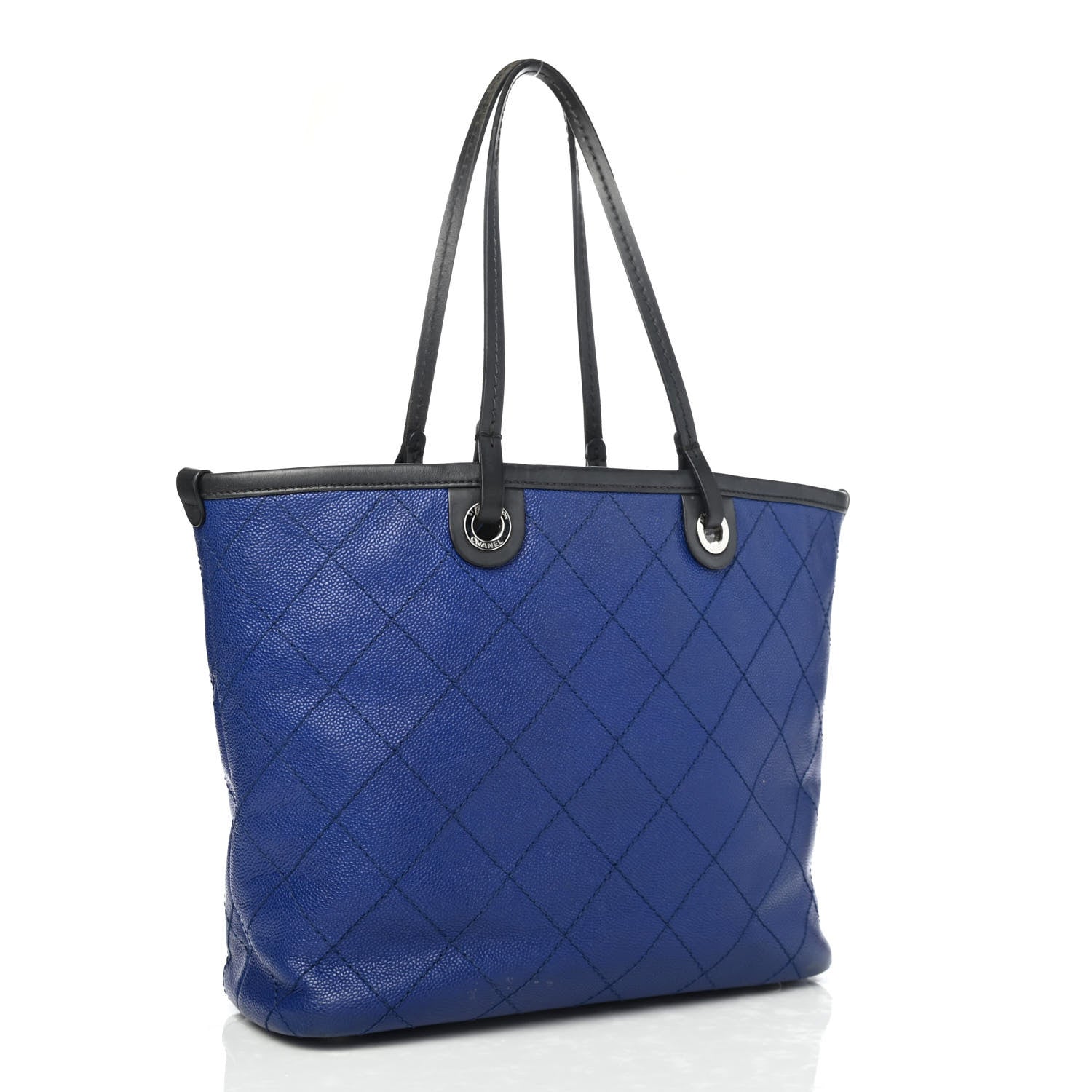 Chanel Grained Calfskin Shopping Fever Tote Blue 2 of 4