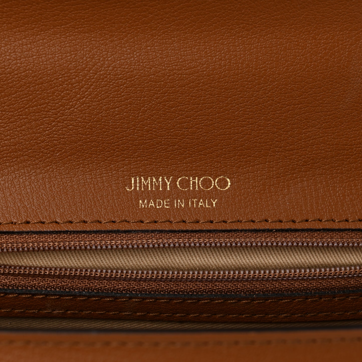 Grainy Calfskin JC Shoulder Bag Tan