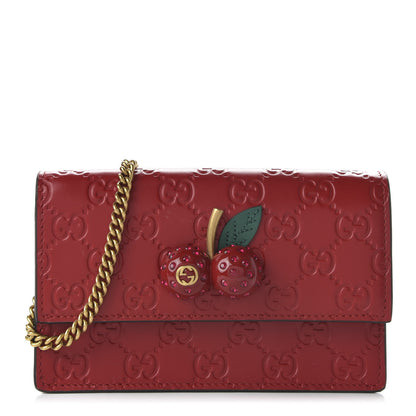 Gucci Guccissima Mini Cherry Chain Bag Hibiscus Red 1 of 10