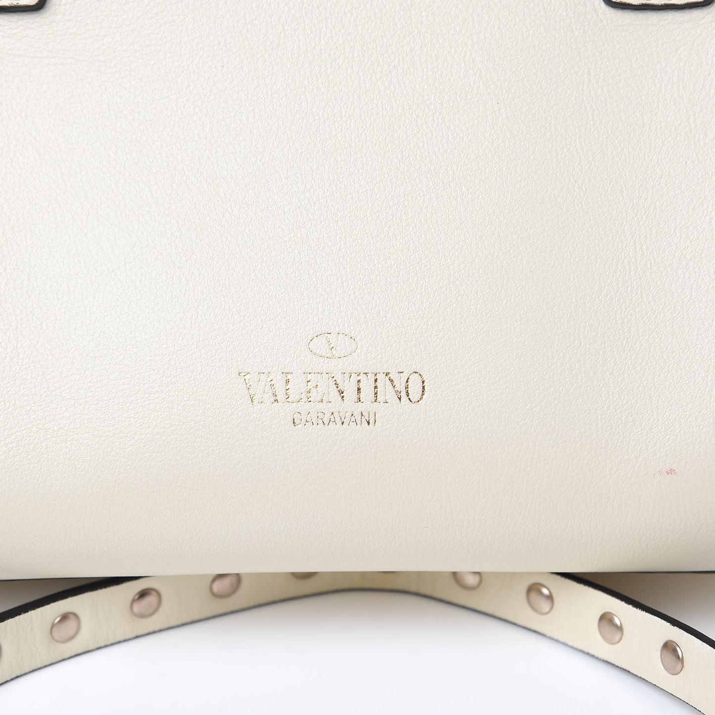 Vitello Mini Rockstud Double Handle Tote Ivory