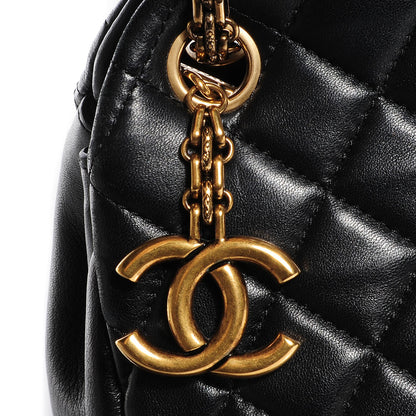 Chanel Lambskin Quilted Large Just Mademoiselle Bowling Bag Black 8 of 8