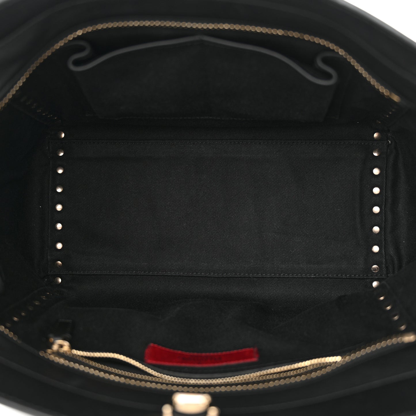 Vitello Rockstud Double Handle Tote Black