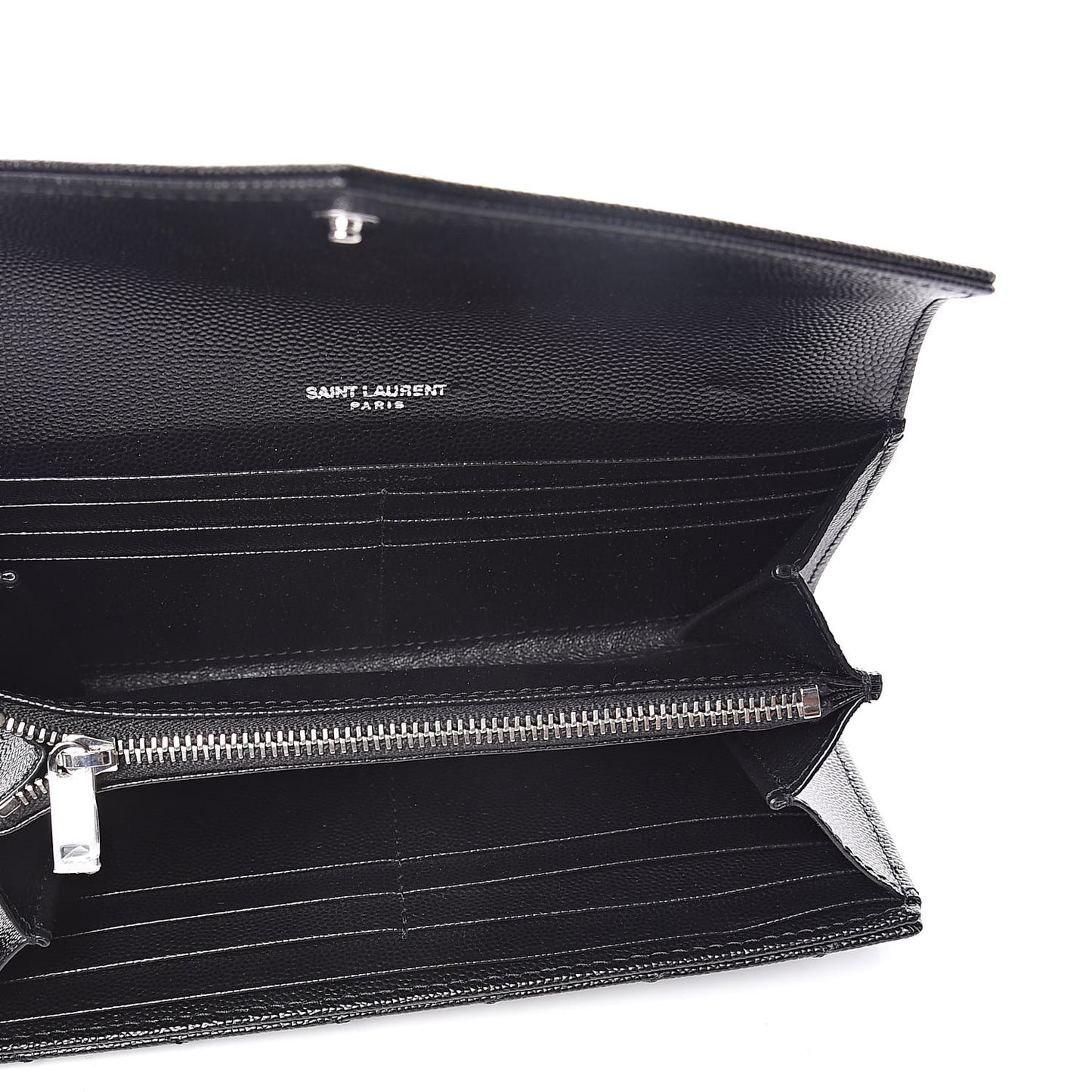 Grain De Poudre Matelasse Chevron Monogram Flap Wallet Black