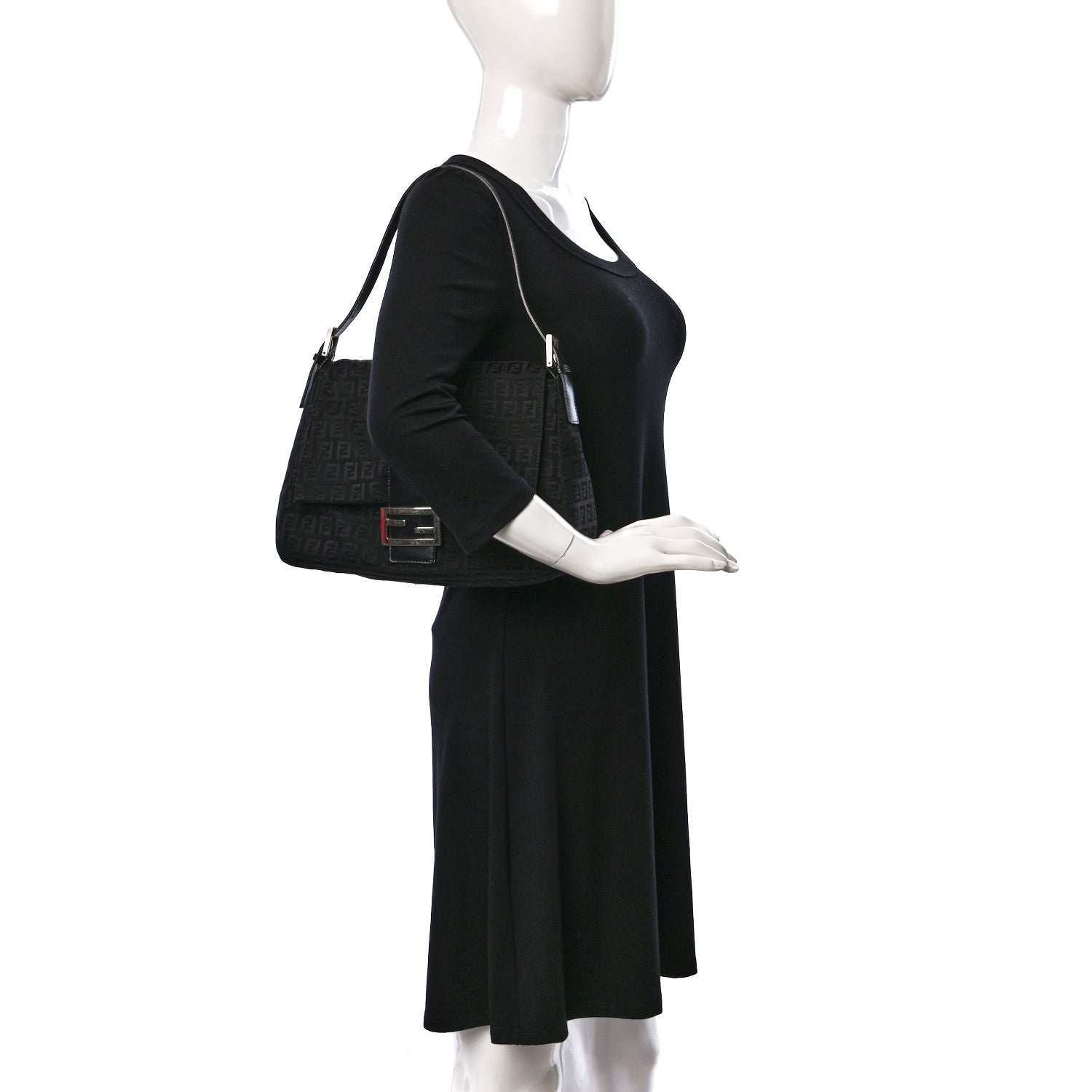 Fendi Zucchino Mama Baguette Black 2 of 12