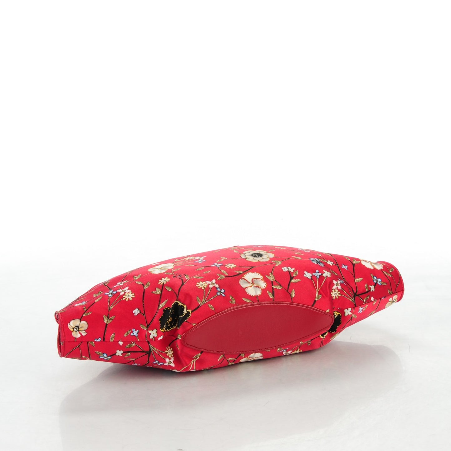 Silk Floral Print De Manta Clutch Red