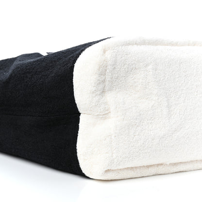 Chanel Terry Cotton CC Beach Tote Towel Set Black White 10 of 11