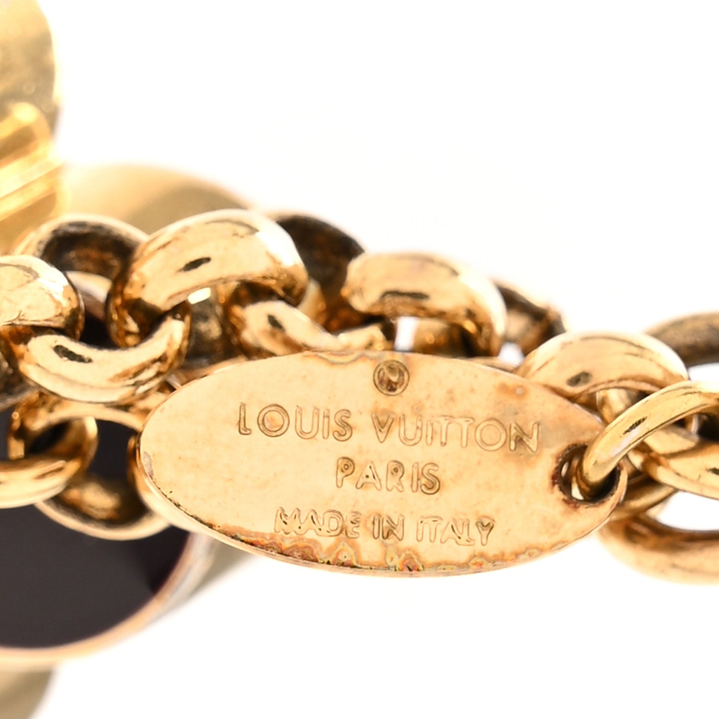 Metal Enamel Fleur De Monogram Bag Charm Dore