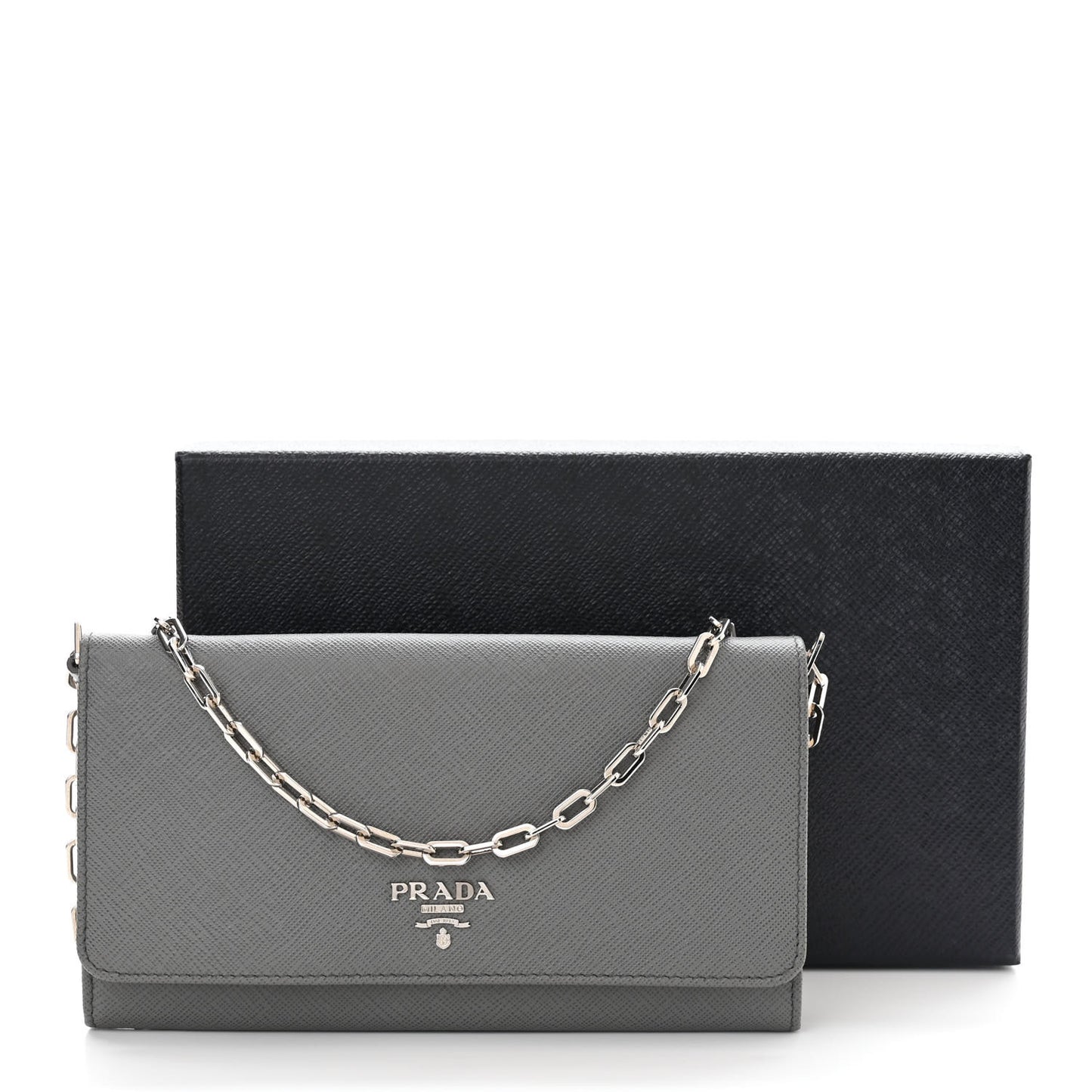 Saffiano Metal Oro Chain Wallet Marmo