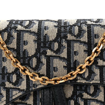 Christian Dior Oblique Small Saddle Chain Pouch Blue Blue 9 of 12