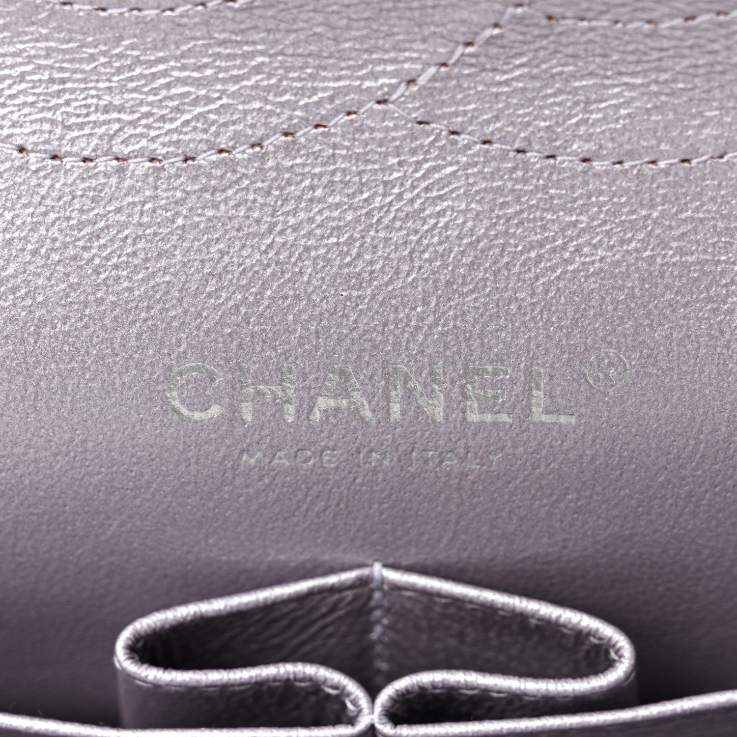 Chanel Metallic Lambskin Quilted Jumbo Double Flap Light Purple 6 of 15