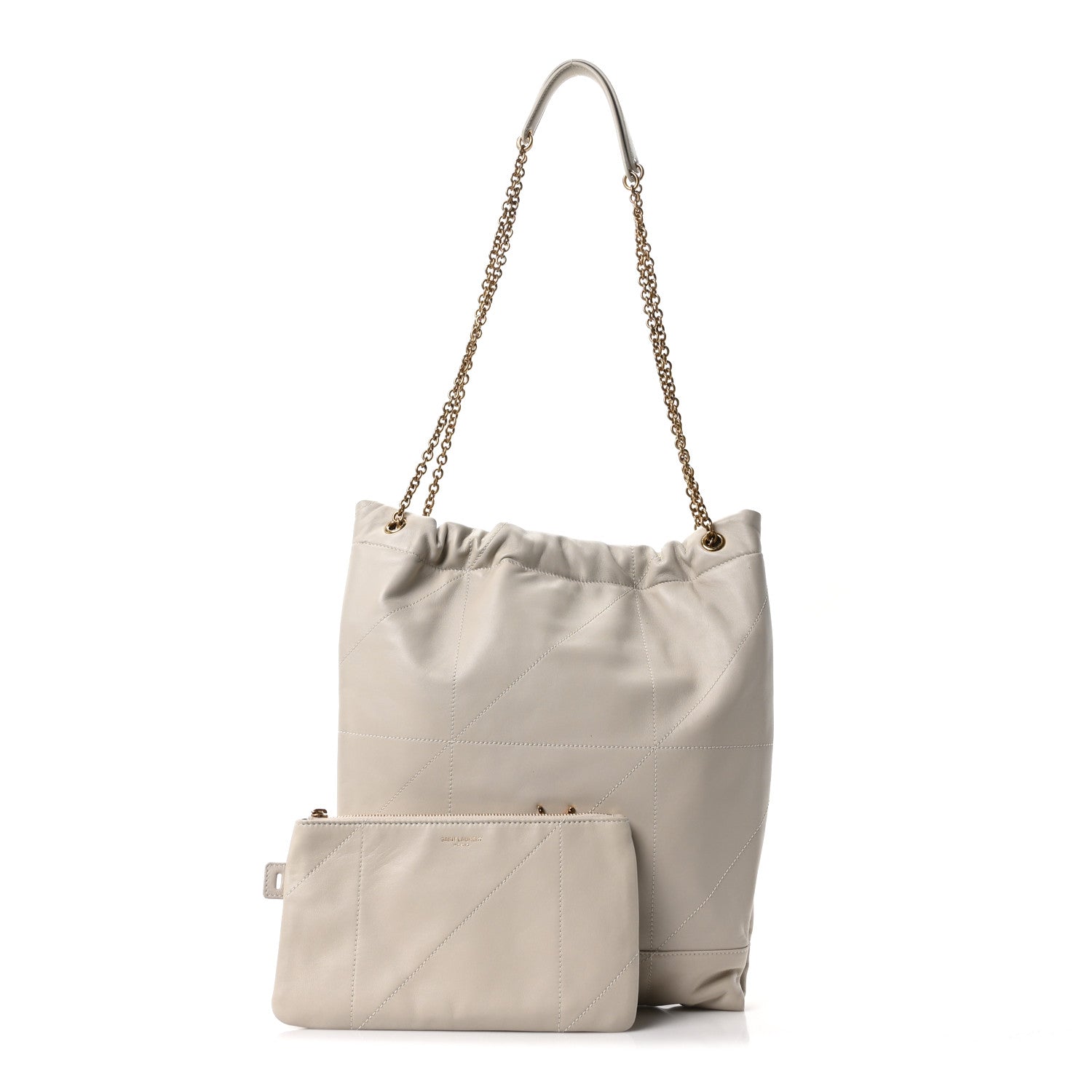 Saint Laurent Lambskin Matelasse Monogram Medium Jamie 4.3 Pochon Crema Soft 2 of 11