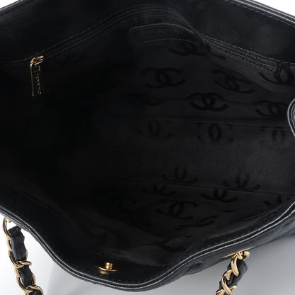Chanel Lambskin Cross Stitch Shopper Tote Black 5 of 8