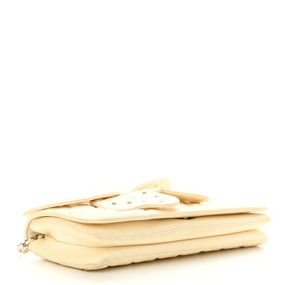 Chanel Lambskin Quilted Butterfly Chain Clutch White 4 of 21