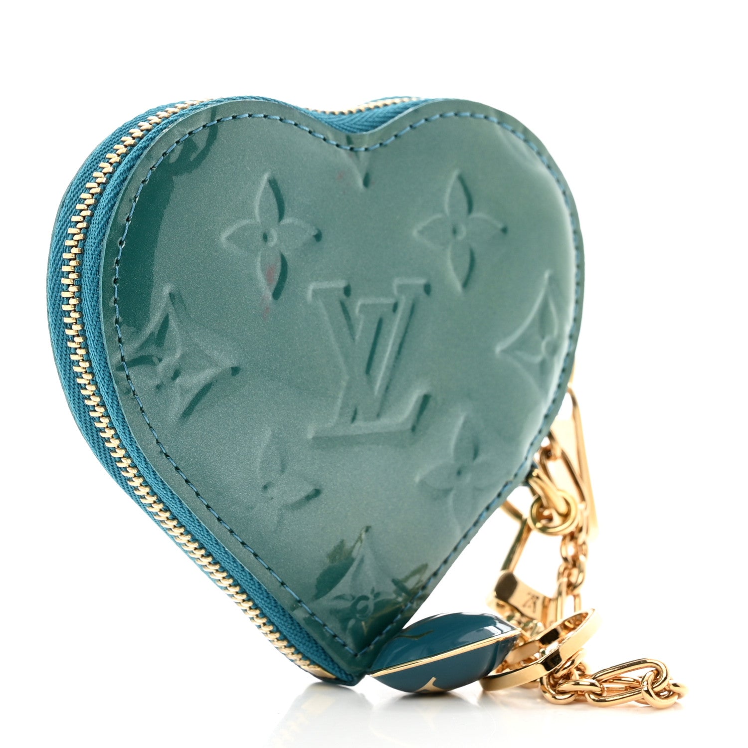 Louis Vuitton Vernis Heart Coin Purse Blue Galactic 3 of 8