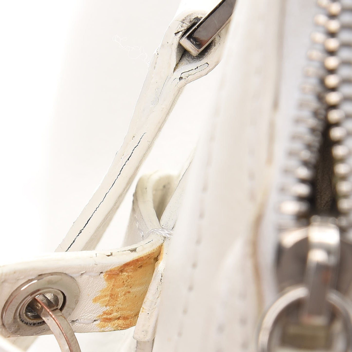 Calfskin Logo Charms Boston White