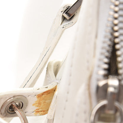 Christian Dior Calfskin Logo Charms Boston White 10 of 14