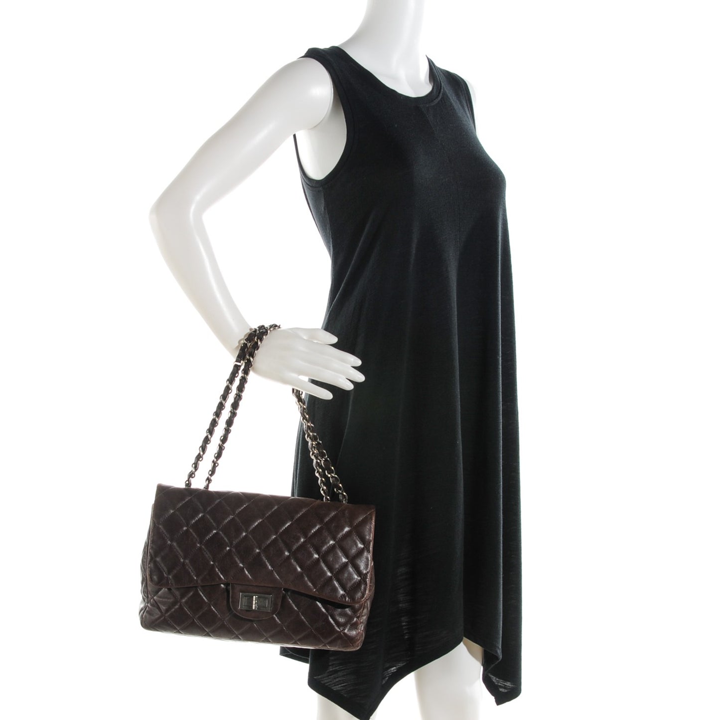Lambskin Quilted Jumbo Hybrid Reissue Flap Dark Brown