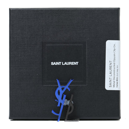 Saint Laurent Metal Deconstructed Opyum Clip On Earrings Blue Black 5 of 5