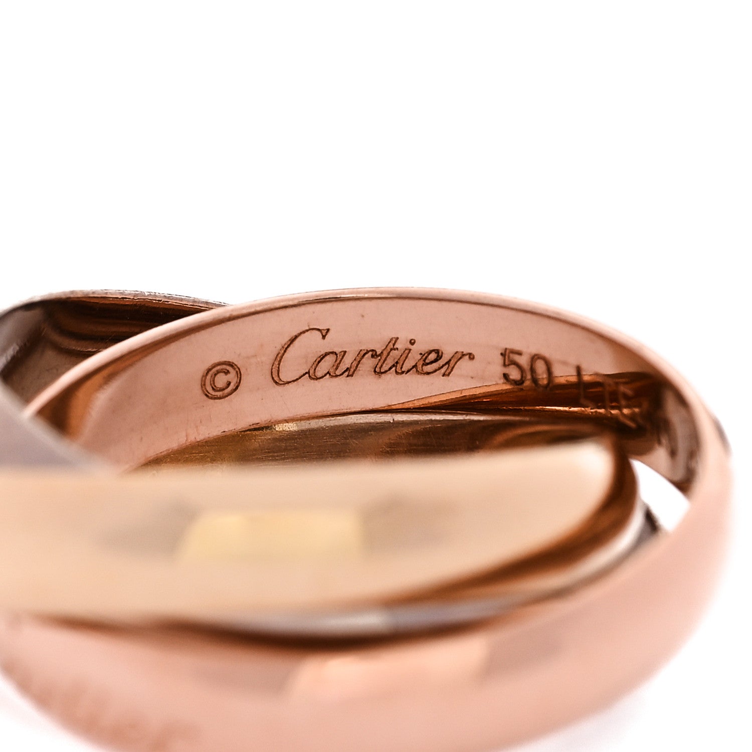 Cartier 18K Pink Yellow White Gold Classic Trinity Ring 50 5.25 4 of 7