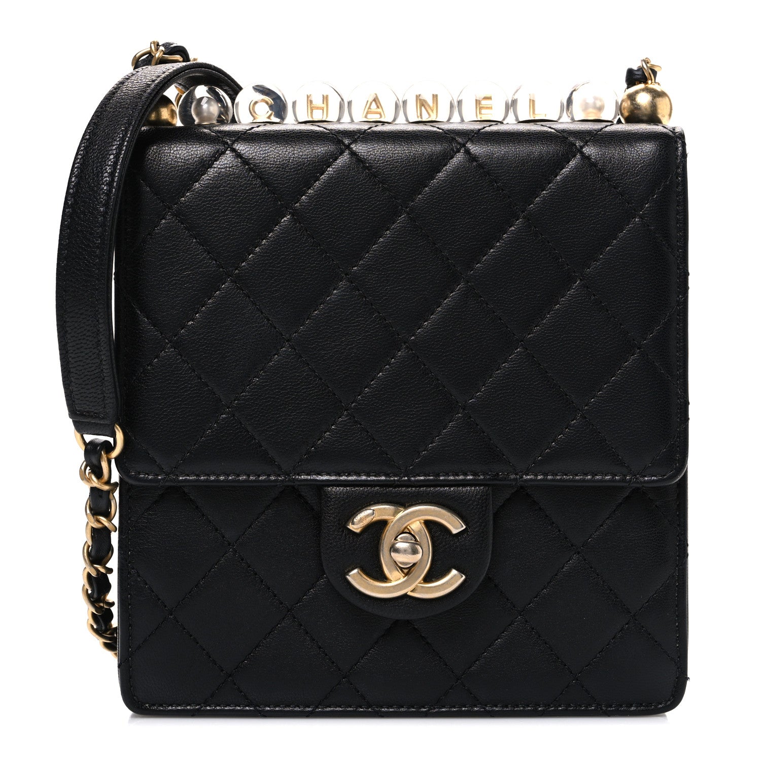 Chanel Lambskin Quilted Chic Pearls Flap Black 1 of 10