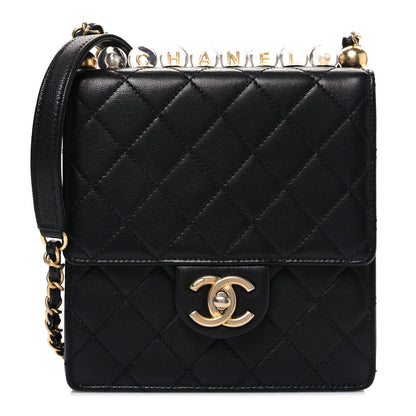 Chanel Lambskin Quilted Chic Pearls Flap Black 1 of 10