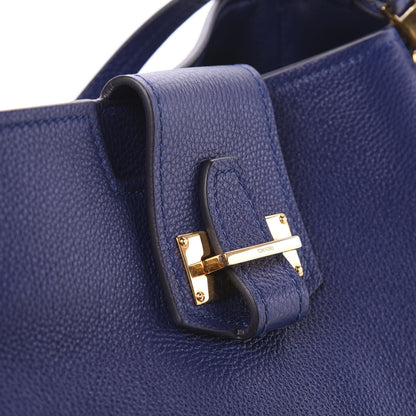 Tom Ford Grained Calfskin Sedgwick Medium Zipper Tote Cobalt 10 of 12