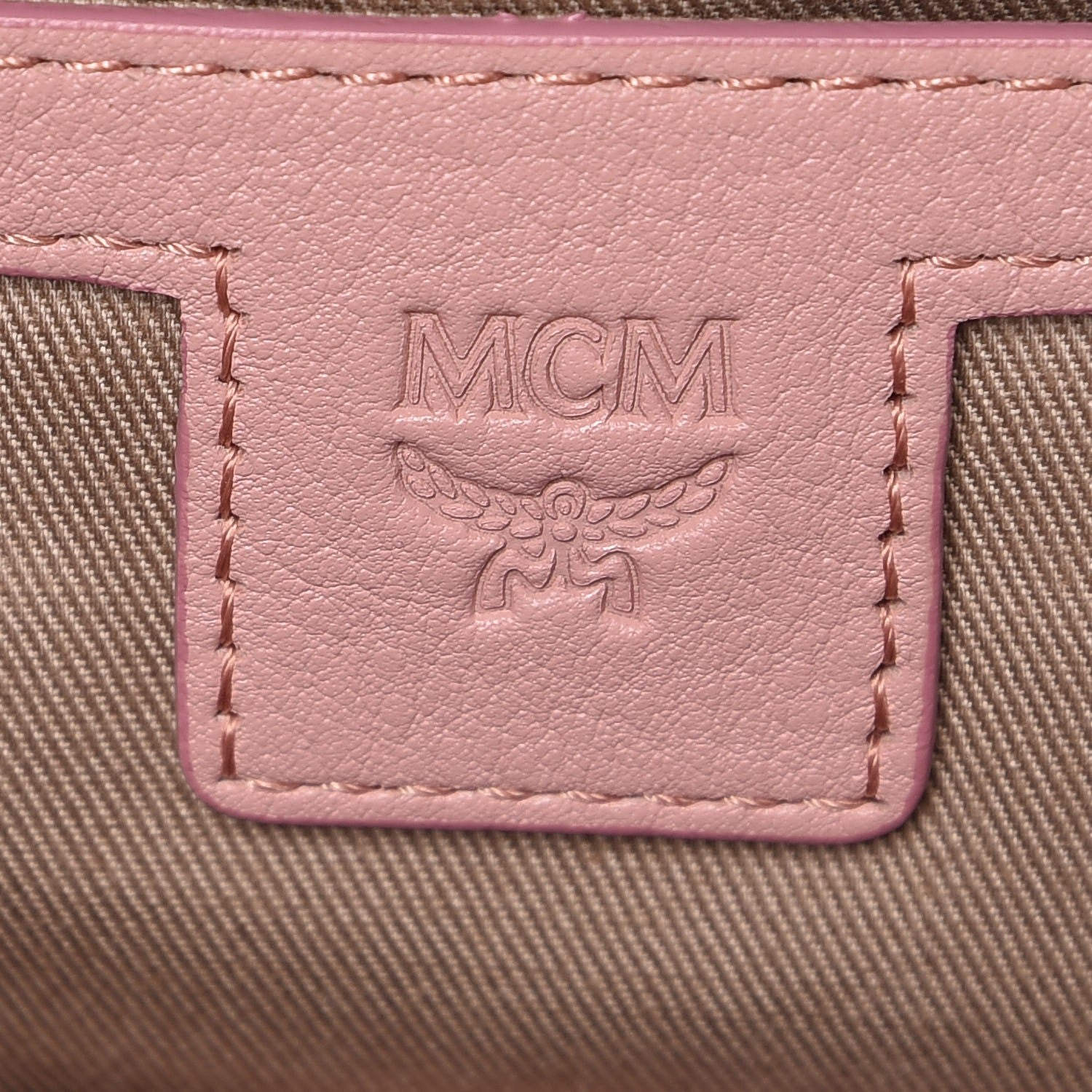 MCM Calfskin Ottomar Monogram Small Backpack Pink 7 of 9