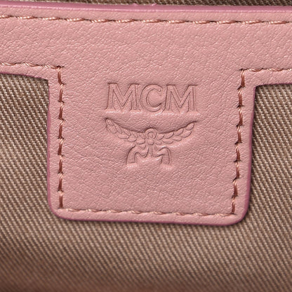 MCM Calfskin Ottomar Monogram Small Backpack Pink 7 of 9