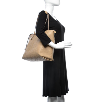MCM Calfskin Ottomar Monogram Medium Klara Top Zip Tote New Beige 2 of 15