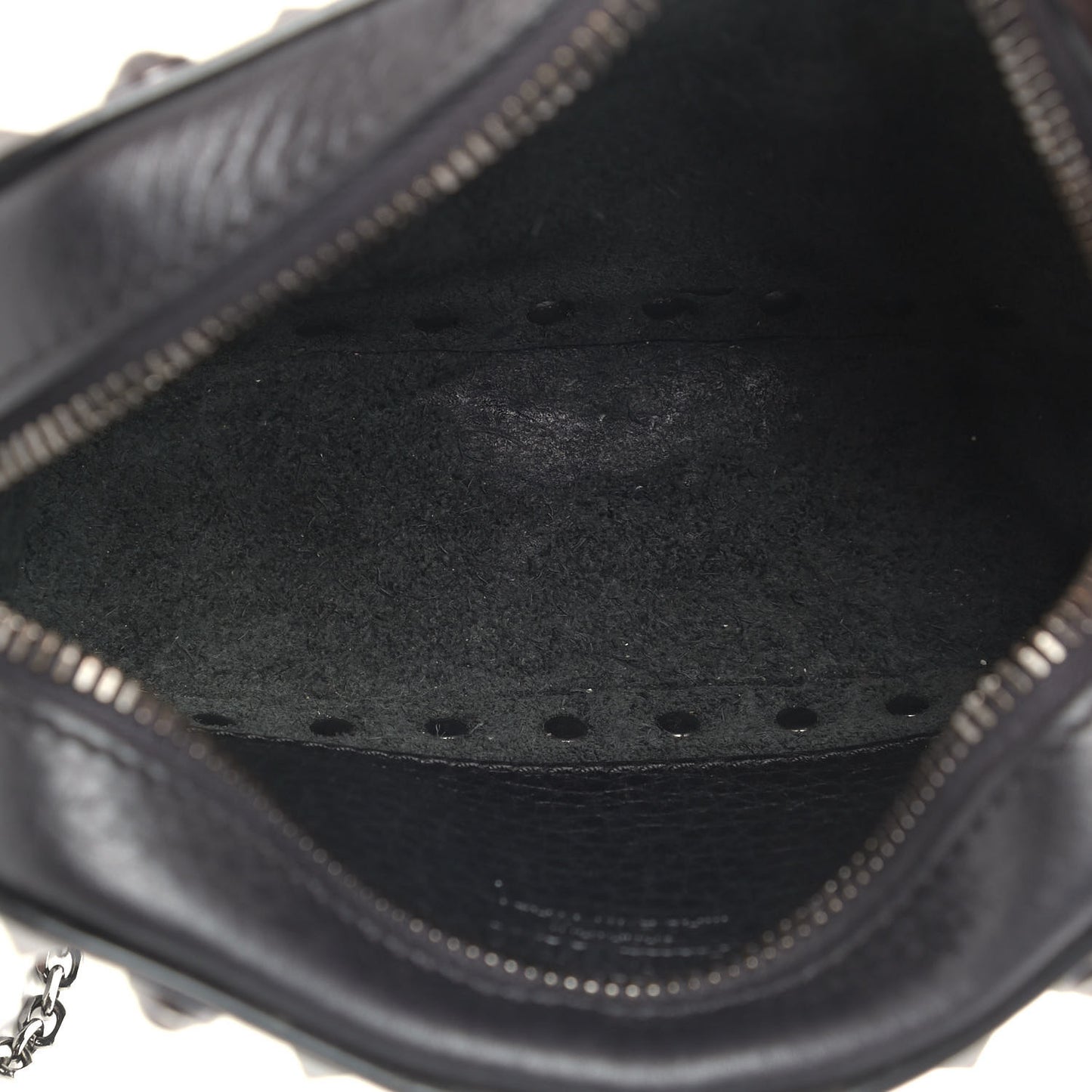 Calfskin Small Rockstud Rolling Chain Camera Crossbody Bag Black