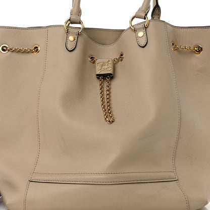 Fendi Vitello Grace King Karligraphy Chain Bucket Bag Nuvola Praline 9 of 18