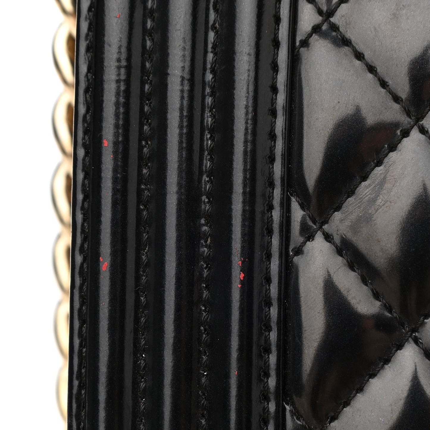 Iridescent Glazed Calfskin Quilted New Medium Boy Flap Black