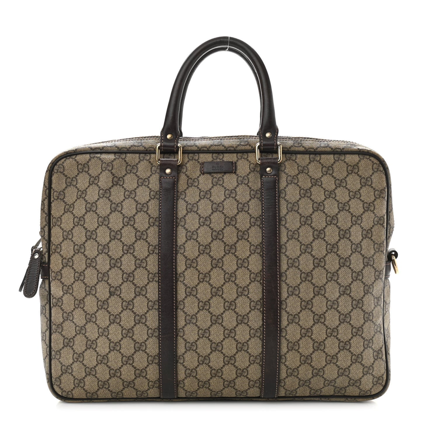 GG Supreme Monogram Selleria Calfskin Briefcase Beige Ebony Cocoa
