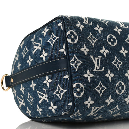 Louis Vuitton Monogram Jacquard Denim Speedy Bandouliere 25 Bleu 9 of 15