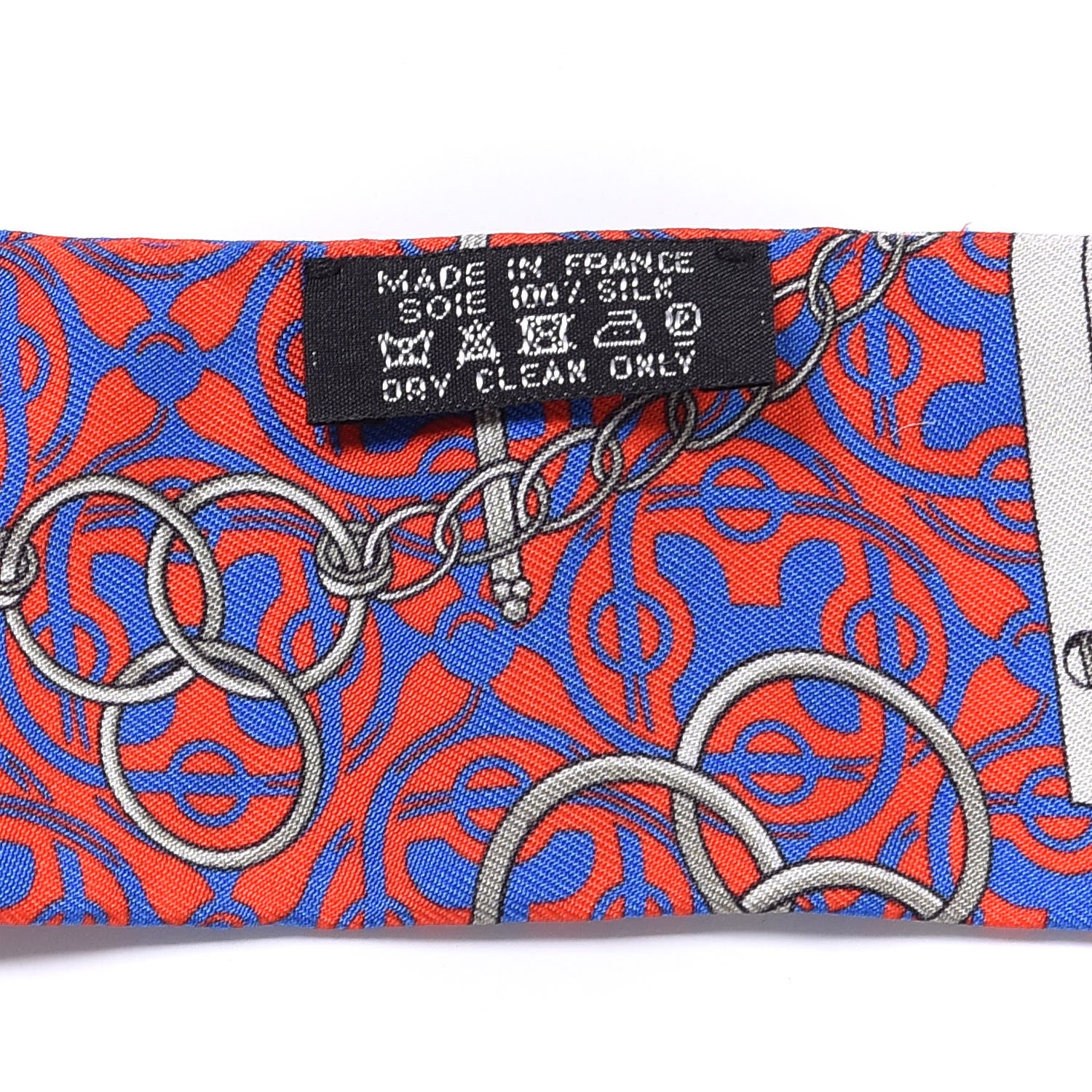 Hermes Silk Mors Et Gourmettes Remix Twilly Fuchsia Bleu Corail 2 of 4