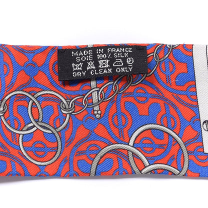 Hermes Silk Mors Et Gourmettes Remix Twilly Fuchsia Bleu Corail 2 of 4