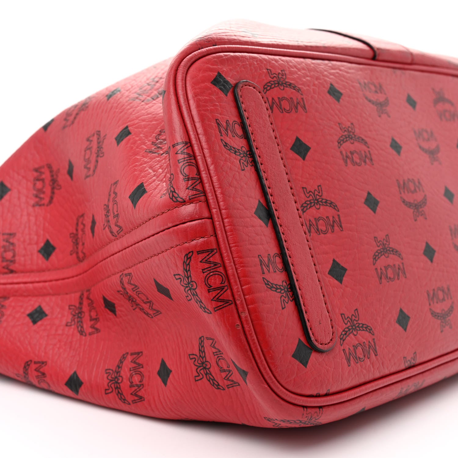 MCM Visetos Medium Liz Reversible Shopper Tote Ruby Red 13 of 20