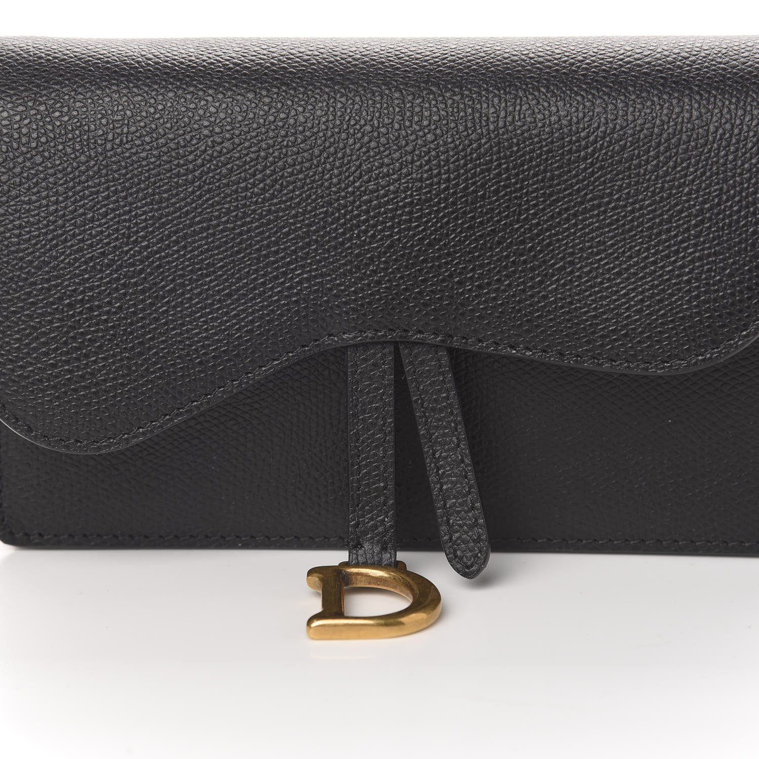 Christian Dior Grained Calfskin Saddle Belt Clutch Black 9 of 10