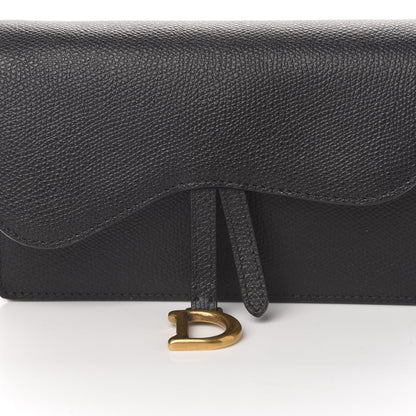 Christian Dior Grained Calfskin Saddle Belt Clutch Black 9 of 10
