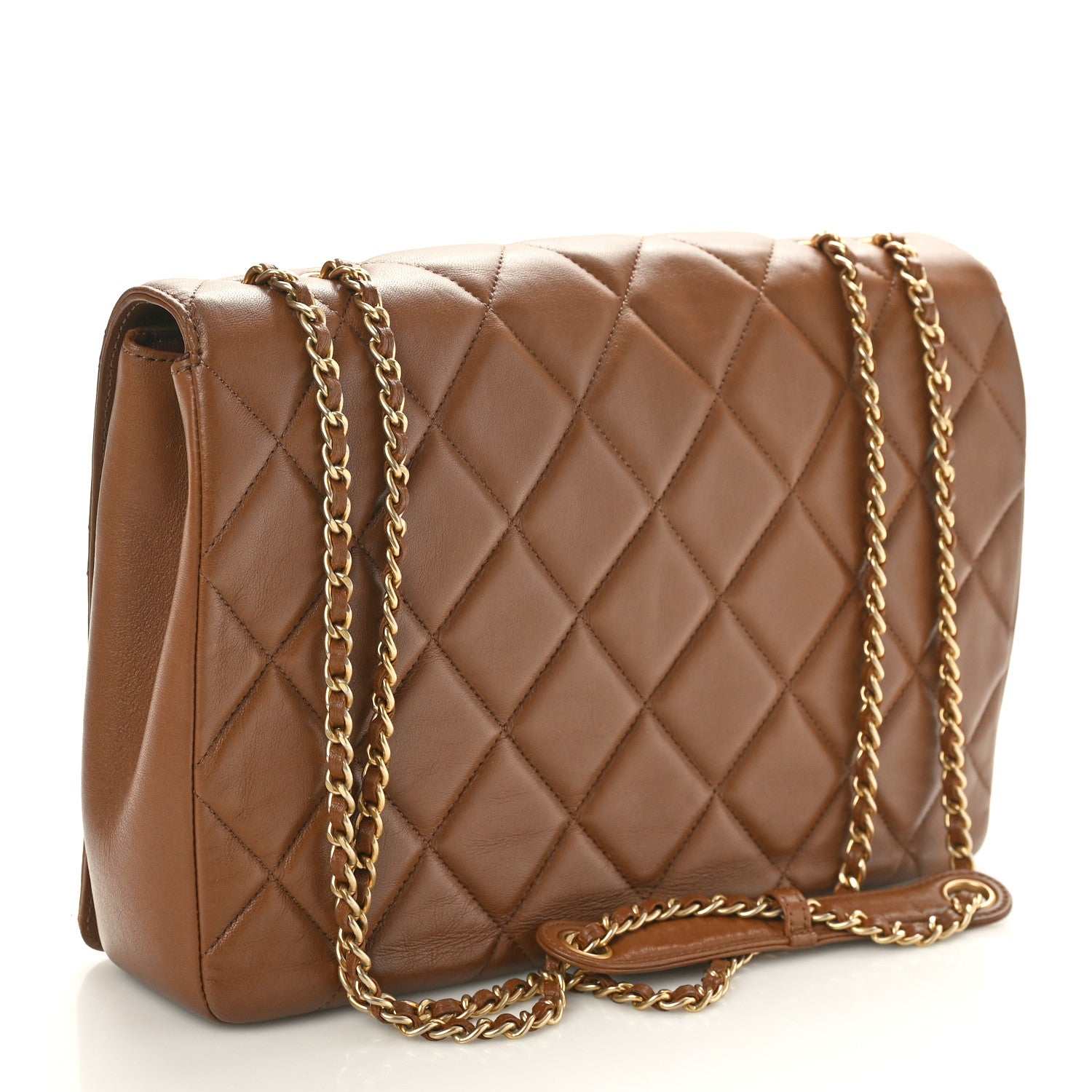 Chanel Lambskin Quilted Medium Diamond CC Flap Brown 3 of 11