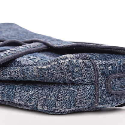 Christian Dior Oblique Denim Saddle Bag Blue 9 of 10