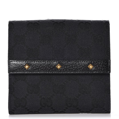 Gucci Monogram Studded French Flap Wallet Black 1 of 7