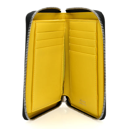 Celine Drummed Calfskin Zip Around Multifunction Wallet Black Citron 5 of 6