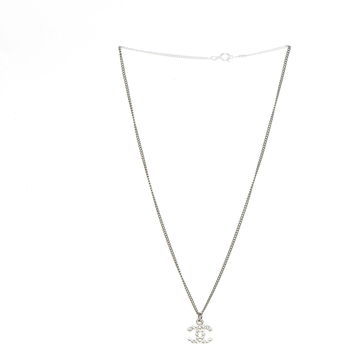 Crystal Timeless CC Necklace Silver