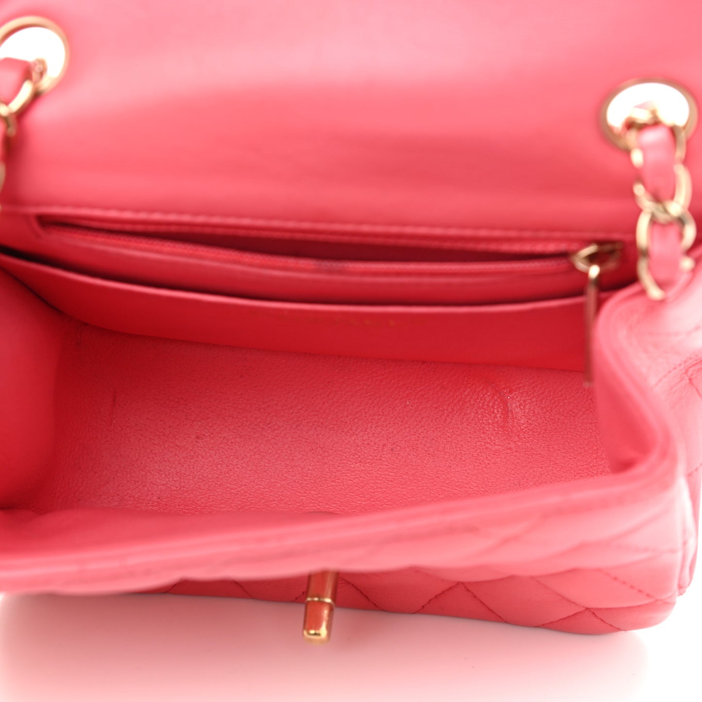 Lambskin Quilted Mini Square Flap Pink